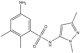 5-amino-N-(1,3-dimethyl-1H-pyrazol-5-yl)-2,3-dimethylbenzene-1-sulfonamide 化学構造式