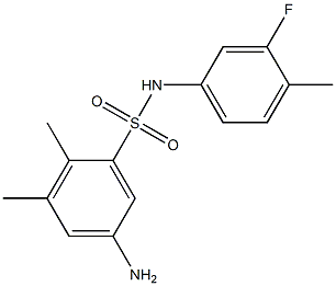 5-amino-N-(3-fluoro-4-methylphenyl)-2,3-dimethylbenzene-1-sulfonamide 结构式