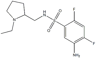 5-amino-N-[(1-ethylpyrrolidin-2-yl)methyl]-2,4-difluorobenzene-1-sulfonamide,,结构式