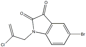 5-bromo-1-(2-chloroprop-2-en-1-yl)-2,3-dihydro-1H-indole-2,3-dione,,结构式