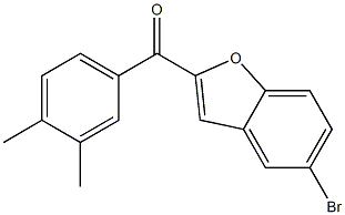 5-bromo-2-[(3,4-dimethylphenyl)carbonyl]-1-benzofuran,,结构式