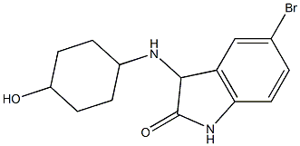 5-bromo-3-[(4-hydroxycyclohexyl)amino]-2,3-dihydro-1H-indol-2-one,,结构式