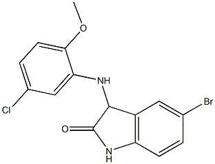 5-bromo-3-[(5-chloro-2-methoxyphenyl)amino]-2,3-dihydro-1H-indol-2-one,,结构式