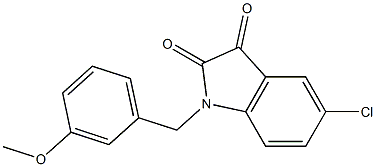 5-chloro-1-[(3-methoxyphenyl)methyl]-2,3-dihydro-1H-indole-2,3-dione,,结构式
