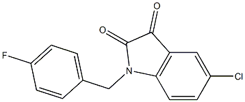 5-chloro-1-[(4-fluorophenyl)methyl]-2,3-dihydro-1H-indole-2,3-dione 化学構造式