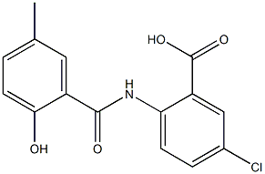 5-chloro-2-[(2-hydroxy-5-methylbenzene)amido]benzoic acid Structure