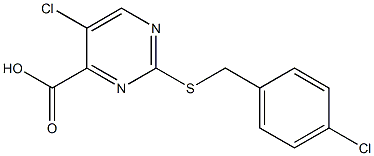 5-chloro-2-[(4-chlorobenzyl)thio]pyrimidine-4-carboxylic acid,,结构式