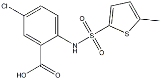 5-chloro-2-[(5-methylthiophene-2-)sulfonamido]benzoic acid Struktur