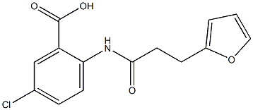 5-chloro-2-[3-(furan-2-yl)propanamido]benzoic acid,,结构式