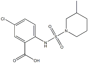 5-chloro-2-{[(3-methylpiperidine-1-)sulfonyl]amino}benzoic acid,,结构式