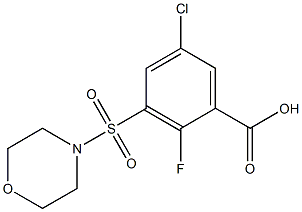 5-chloro-2-fluoro-3-(morpholin-4-ylsulfonyl)benzoic acid Structure