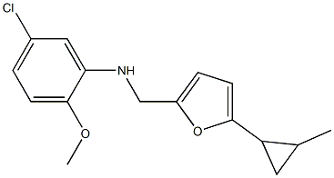 5-chloro-2-methoxy-N-{[5-(2-methylcyclopropyl)furan-2-yl]methyl}aniline Struktur