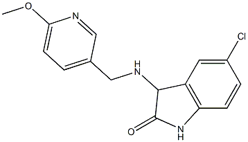 5-chloro-3-{[(6-methoxypyridin-3-yl)methyl]amino}-2,3-dihydro-1H-indol-2-one,,结构式