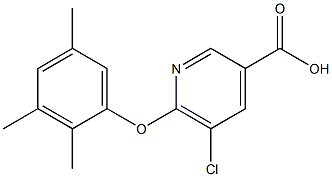 5-chloro-6-(2,3,5-trimethylphenoxy)pyridine-3-carboxylic acid Structure