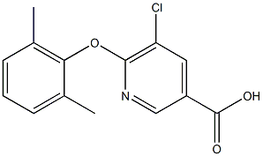 5-chloro-6-(2,6-dimethylphenoxy)pyridine-3-carboxylic acid Struktur