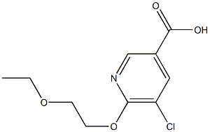 5-chloro-6-(2-ethoxyethoxy)pyridine-3-carboxylic acid 结构式