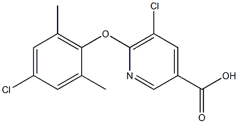 5-chloro-6-(4-chloro-2,6-dimethylphenoxy)pyridine-3-carboxylic acid|