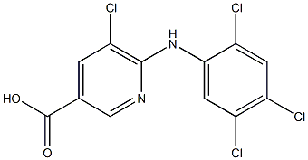 5-chloro-6-[(2,4,5-trichlorophenyl)amino]pyridine-3-carboxylic acid 化学構造式