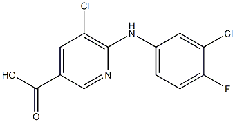 5-chloro-6-[(3-chloro-4-fluorophenyl)amino]pyridine-3-carboxylic acid|