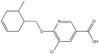 5-chloro-6-[(6-methylcyclohex-3-en-1-yl)methoxy]pyridine-3-carboxylic acid Structure