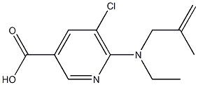 5-chloro-6-[ethyl(2-methylprop-2-en-1-yl)amino]pyridine-3-carboxylic acid,,结构式