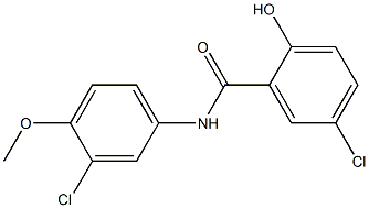 5-chloro-N-(3-chloro-4-methoxyphenyl)-2-hydroxybenzamide Struktur
