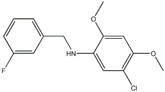 5-chloro-N-[(3-fluorophenyl)methyl]-2,4-dimethoxyaniline 化学構造式