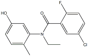 5-chloro-N-ethyl-2-fluoro-N-(5-hydroxy-2-methylphenyl)benzamide,,结构式