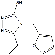 5-ethyl-4-(furan-2-ylmethyl)-4H-1,2,4-triazole-3-thiol 化学構造式