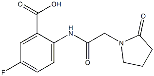 5-fluoro-2-[2-(2-oxopyrrolidin-1-yl)acetamido]benzoic acid Struktur