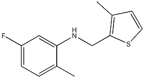 5-fluoro-2-methyl-N-[(3-methylthiophen-2-yl)methyl]aniline,,结构式