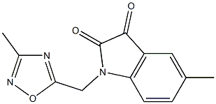 5-methyl-1-[(3-methyl-1,2,4-oxadiazol-5-yl)methyl]-2,3-dihydro-1H-indole-2,3-dione 结构式
