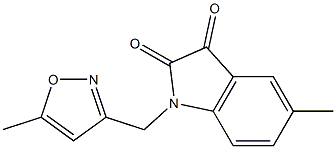 5-methyl-1-[(5-methyl-1,2-oxazol-3-yl)methyl]-2,3-dihydro-1H-indole-2,3-dione Structure