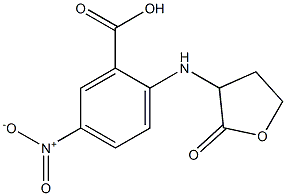 5-nitro-2-[(2-oxooxolan-3-yl)amino]benzoic acid,,结构式