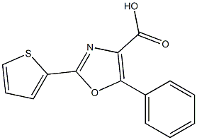 5-phenyl-2-(thiophen-2-yl)-1,3-oxazole-4-carboxylic acid 化学構造式