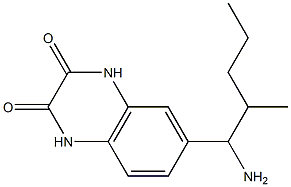 6-(1-amino-2-methylpentyl)-1,2,3,4-tetrahydroquinoxaline-2,3-dione,,结构式