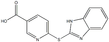 6-(1H-1,3-benzodiazol-2-ylsulfanyl)pyridine-3-carboxylic acid,,结构式