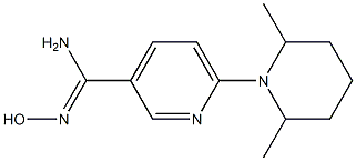 6-(2,6-dimethylpiperidin-1-yl)-N'-hydroxypyridine-3-carboximidamide 结构式