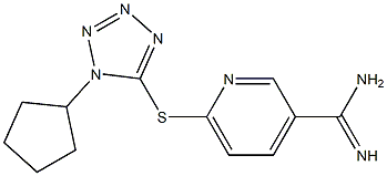 6-[(1-cyclopentyl-1H-1,2,3,4-tetrazol-5-yl)sulfanyl]pyridine-3-carboximidamide|