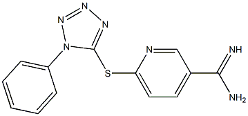 6-[(1-phenyl-1H-1,2,3,4-tetrazol-5-yl)sulfanyl]pyridine-3-carboximidamide Structure