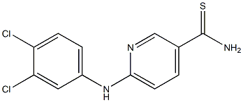 6-[(3,4-dichlorophenyl)amino]pyridine-3-carbothioamide Struktur