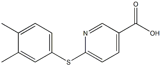 6-[(3,4-dimethylphenyl)sulfanyl]pyridine-3-carboxylic acid Struktur