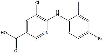 6-[(4-bromo-2-methylphenyl)amino]-5-chloropyridine-3-carboxylic acid,,结构式