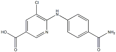 6-[(4-carbamoylphenyl)amino]-5-chloropyridine-3-carboxylic acid Struktur