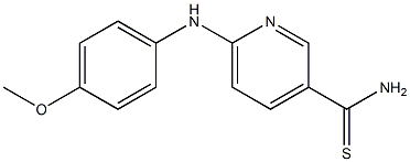 6-[(4-methoxyphenyl)amino]pyridine-3-carbothioamide,,结构式