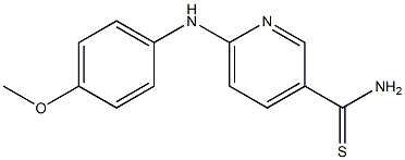 6-[(4-methoxyphenyl)amino]pyridine-3-carbothioamide Struktur