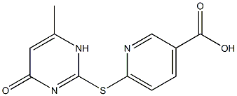 6-[(6-methyl-4-oxo-1,4-dihydropyrimidin-2-yl)sulfanyl]pyridine-3-carboxylic acid|