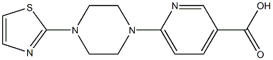 6-[4-(1,3-thiazol-2-yl)piperazin-1-yl]pyridine-3-carboxylic acid 化学構造式