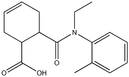 6-[ethyl(2-methylphenyl)carbamoyl]cyclohex-3-ene-1-carboxylic acid Struktur