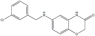 6-{[(3-chlorophenyl)methyl]amino}-3,4-dihydro-2H-1,4-benzoxazin-3-one 化学構造式